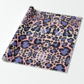Papier Cadeau Motif léopard rose et bleu (Déroulé)