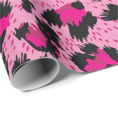 Papier Cadeau Motif léopard rose luxueux sans charme. (Coin rond)