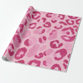 Papier Cadeau Motif léopard rose pailleté (Déroulé)