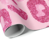 Papier Cadeau Motif léopard rose pailleté (Coin rond)