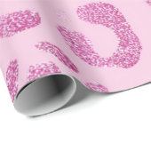 Papier Cadeau Motif Léopard Rose Pailleté (Coin rond)
