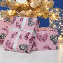 Motif léopard rose pailleté