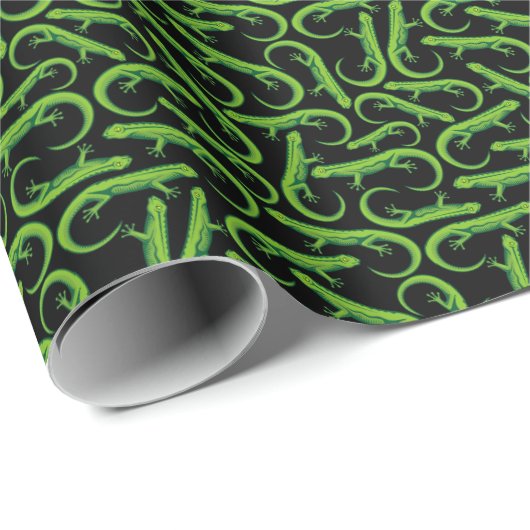 Papier Cadeau Motif Lizard vert (Coin rond)