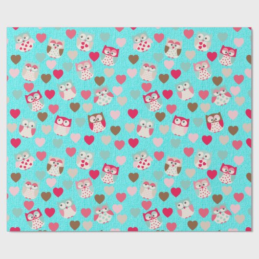 Papier Cadeau Motif Love Owls (Plat)