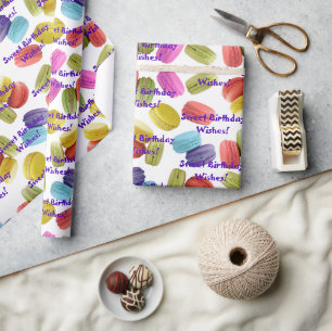 Papier Cadeau Motif Macaron Cookies à toutes les occasions Mod