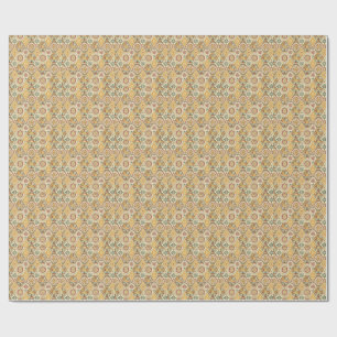 Papier Cadeau Motif majolique méditerranéen floral traditionnel