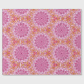 Papier Cadeau Motif Mandala rose orange (Plat)