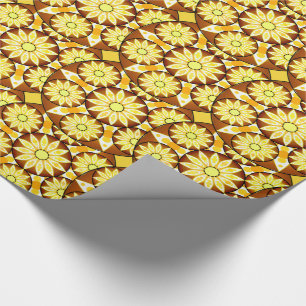 Papier Cadeau Motif Mandala, tons marron et or