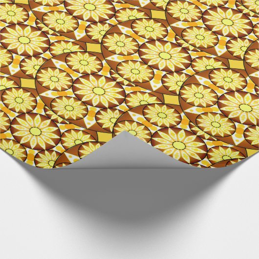 Papier Cadeau Motif Mandala, tons marron et or (Coin)