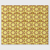 Papier Cadeau Motif Mandala, tons marron et or (Plat)