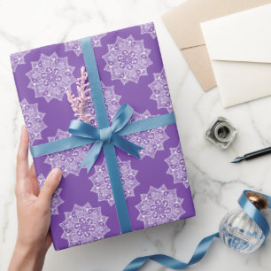 Papier Cadeau Motif mandala violet girly élégant