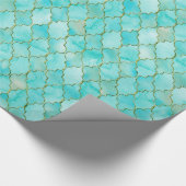 Papier Cadeau Motif Marocain Gold et Aqua (Coin)