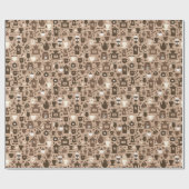 Papier Cadeau Motif marron à thème café Barista (Plat)