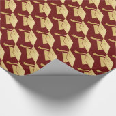 Papier Cadeau Motif marron de casquette d'obtention du diplôme (Coin)