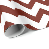 Papier Cadeau Motif marron et blanc de Chevron (Coin rond)