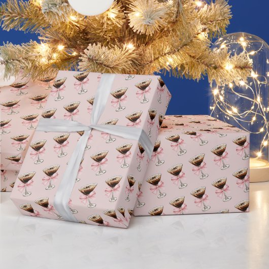 Papier Cadeau Motif Martini Espresso Rose (Vacances)
