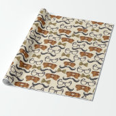 Papier Cadeau Motif Masculin Vintage (Déroulé)