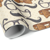 Papier Cadeau Motif Masculin Vintage (Coin rond)