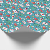 Papier Cadeau Motif Médicale d'icône (Coin)