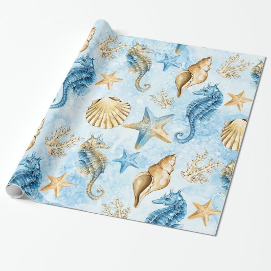 Papier Cadeau Motif mer et océan (Déroulé)