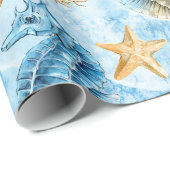 Papier Cadeau Motif mer et océan (Coin rond)