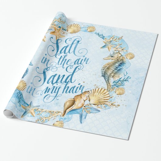 Papier Cadeau Motif mer et océan (Déroulé)