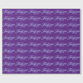 Papier Cadeau Motif Merci bleu violet et pastel (Plat)