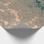 Papier Cadeau Motif métallique turquoise Succulent Beige (Coin)