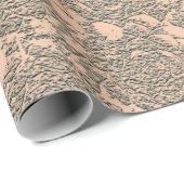 Papier Cadeau Motif métallique turquoise Succulent Beige (Coin rond)