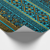 Papier Cadeau Motif mexicain de style - noir, sarcelle d'hiver (Coin)