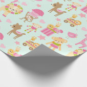 Papier Cadeau Motif mignon avec Animaux et Jouets heureux (Coin)