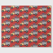 Papier Cadeau Motif mignon de camion à benne basculante (Plat)
