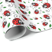 Papier Cadeau Motif mignon de coccinelle (Coin rond)