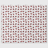 Papier Cadeau Motif mignon de coccinelle et de coeurs (Plat)