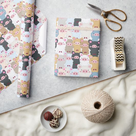 Papier Cadeau Motif mignon de cochons (Artisanat)