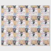 Papier Cadeau Motif mignon de cochons (Plat)