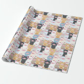 Papier Cadeau Motif mignon de cochons (Déroulé)