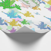 Papier Cadeau Motif mignon de dragons (Coin)
