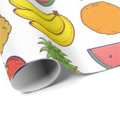 Papier Cadeau Motif mignon de fruit (Coin rond)