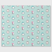 Papier Cadeau Motif mignon de Noël de pingouins de patinage de (Plat)