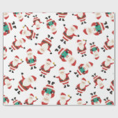 Papier Cadeau Motif mignon de Noël du père noël (Plat)