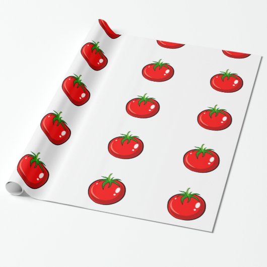 Papier Cadeau Motif mignon de tomate (Déroulé)