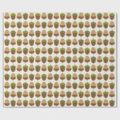 Papier Cadeau Motif mignon d'écrou borgne d'automne d'automne (Plat)