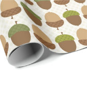 Papier Cadeau Motif mignon d'écrou borgne d'automne d'automne (Coin rond)