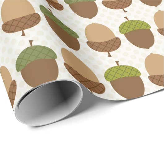 Papier Cadeau Motif mignon d'écrou borgne d'automne d'automne (Coin rond)