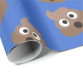 Papier Cadeau Motif mignon d'Emoji de dunette (Coin rond)