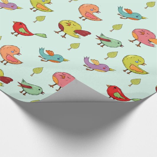 Papier Cadeau Motif mignon d'oiseaux Whimsical à main (Coin)