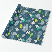 Papier Cadeau Motif mignon d'ours panda (Déroulé)