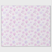 Papier Cadeau Motif mignon rose des faches de neige (Plat)