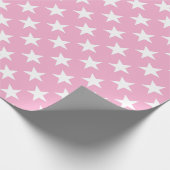 Papier Cadeau Motif mignon rose Etoiles Blanches Cadeau Élégant  (Coin)